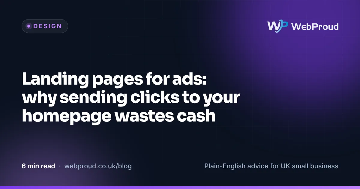 A simple landing page on a phone with one headline, one form and a row of reviews.
