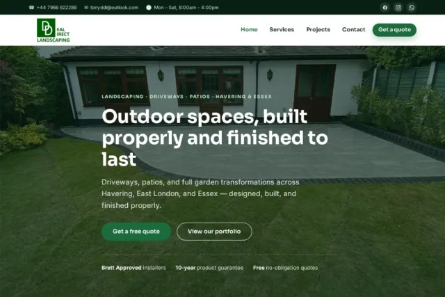 Deal Direct Landscaping website designed by WebProud