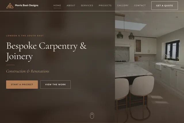 Morris Basir Designs website designed by WebProud