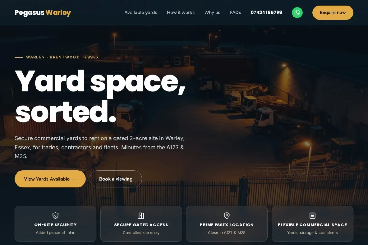 Pegasus Warley homepage, designed and built by WebProud