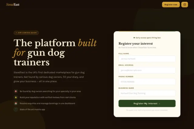 Steadfast website designed by WebProud